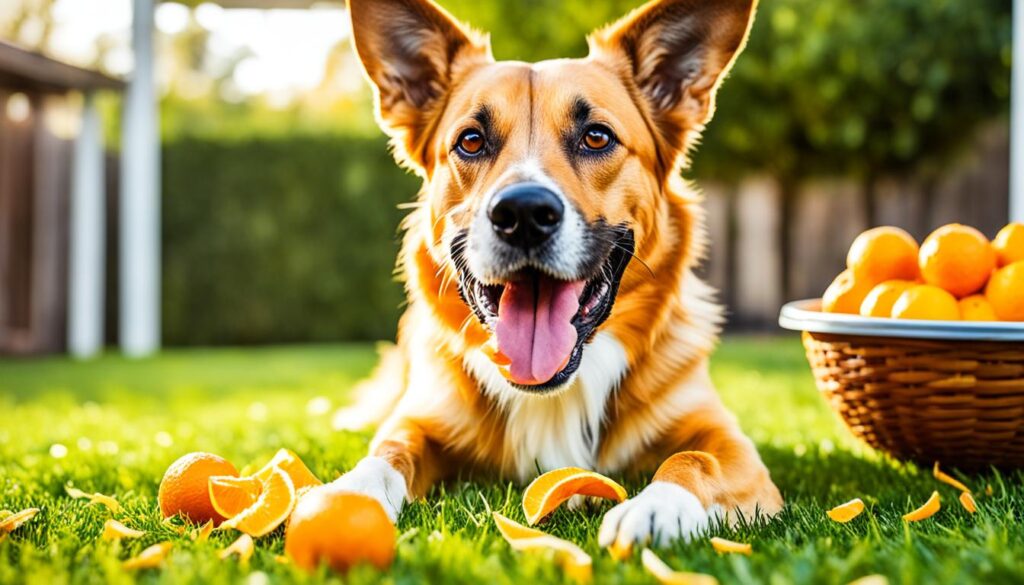 orange peels and dogs